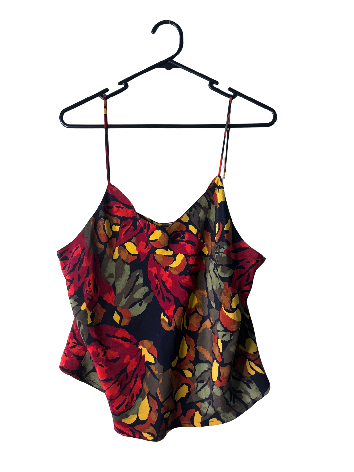 Vintage Red, Black, Yellow Crop Strappy Top
