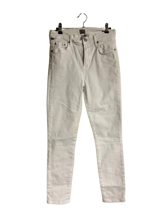 White High Rise Cropped Skinny Jeans
