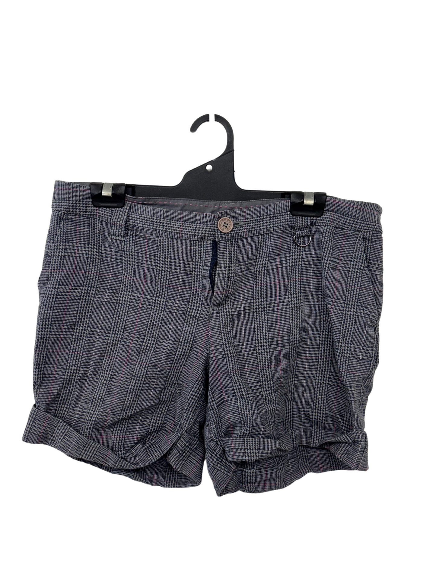 00s Grey & Pink Check Low/Mid-Rise Shorts