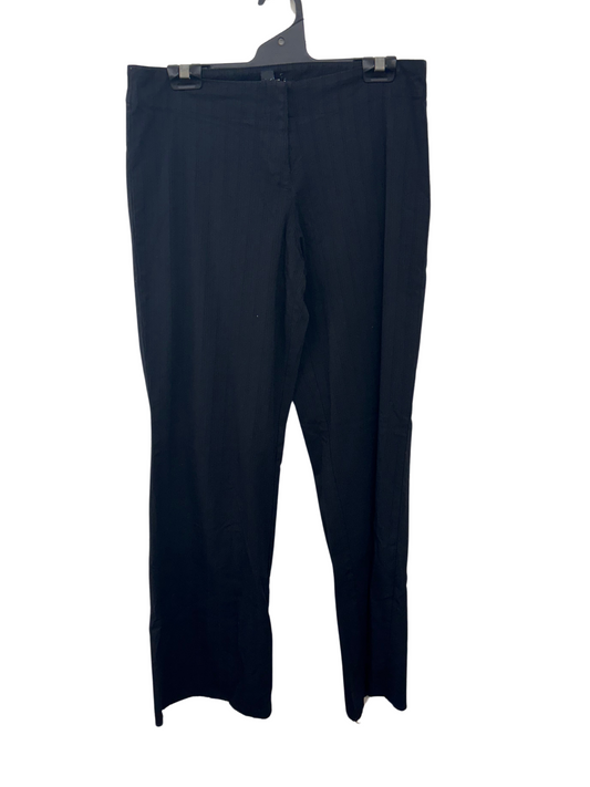 Black Low-Rise Wide Leg Self-Stripe Tailored Pants