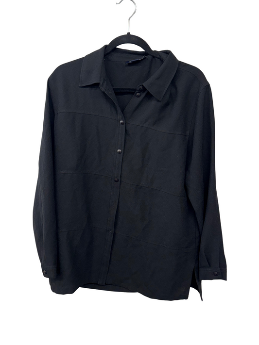 Vintage Black Panel Long Sleeve Button Up Shirt