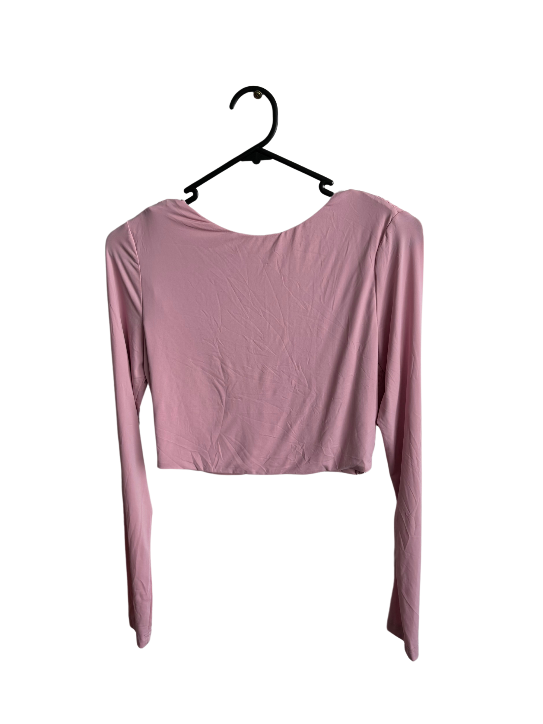 Light Pink Long Sleeve Low Back Crop Top – Bloom Op Shop