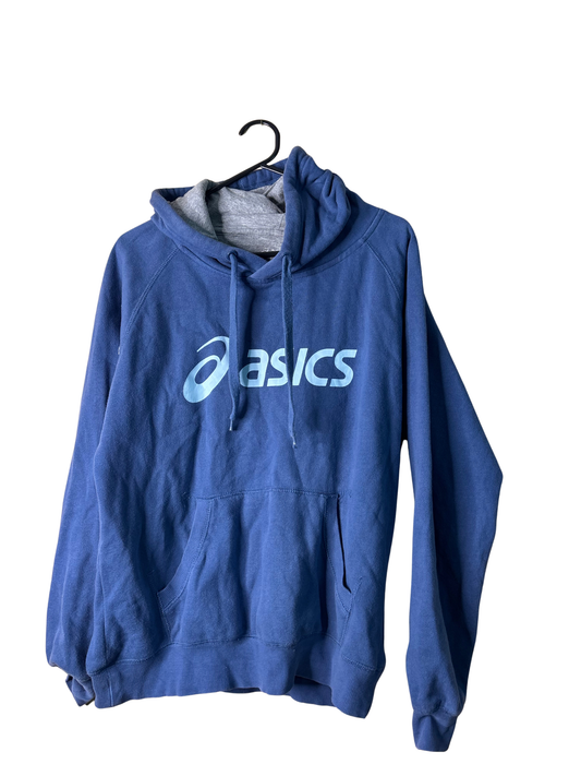 Blue Fitted Hoodie with Light Blue Logo