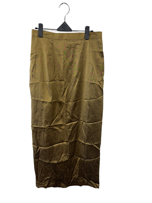 Vintage Gold Midi Fitted Skirt