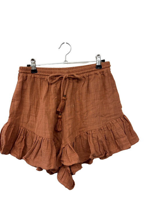 Light Brown Ruffle Shorts
