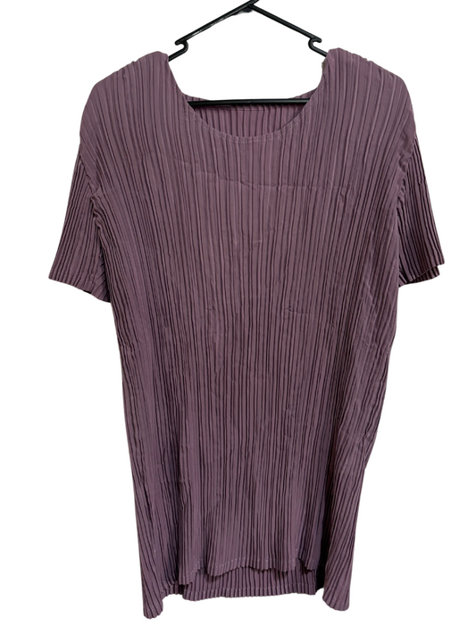 Light Purple Permapleat Short Sleeve Long Shirt