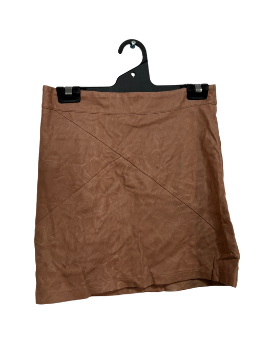 Light Brown Faux Leather Mini Skirt