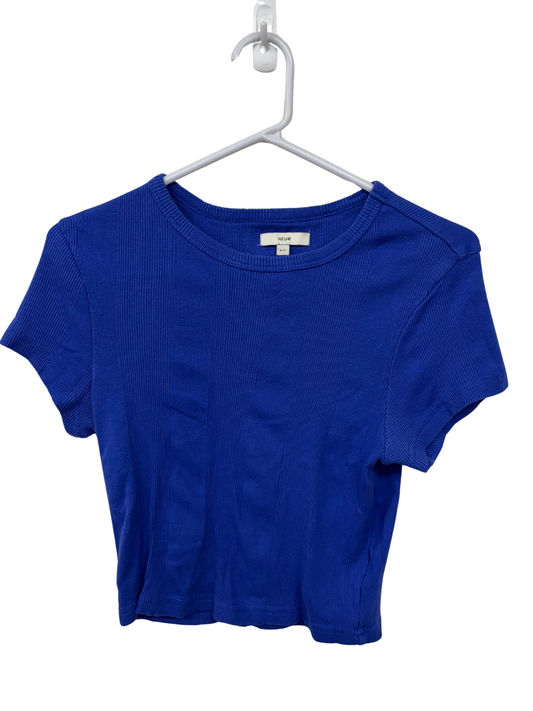 Electric Blue Short Sleeve Baby Cropped Tee