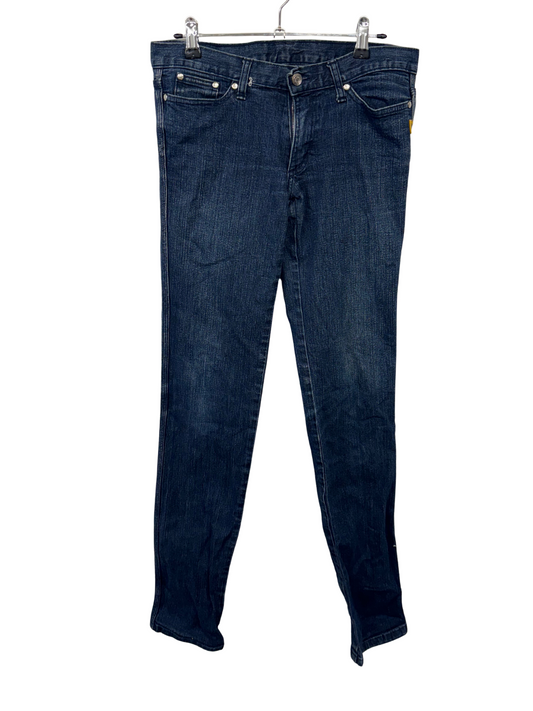 00s Dark Blue Low-Rise Fitted Jeans