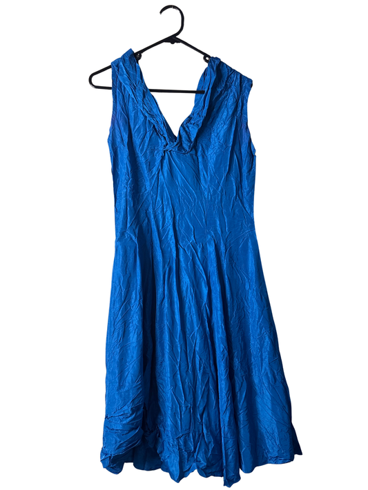 Vintage Blue Sleeveless Midi Dress