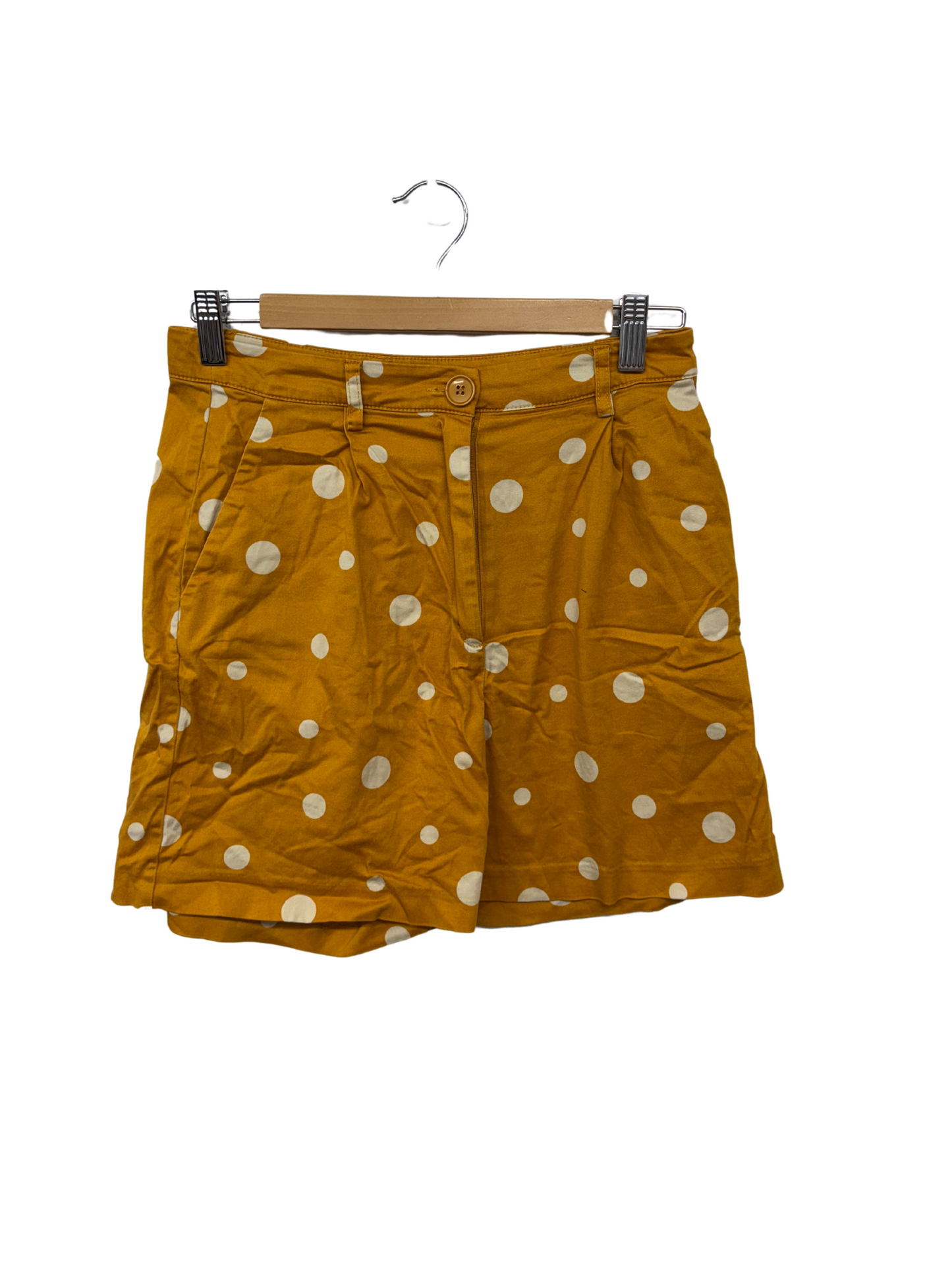 Yellow & Cream Dot Highwaisted Shorts