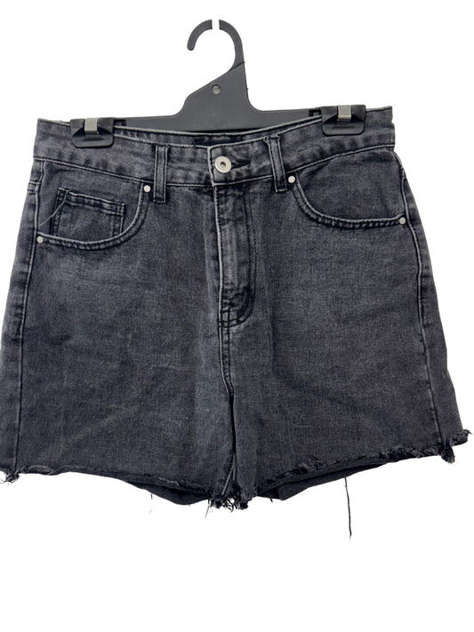 Black High Rise Denim Shorts