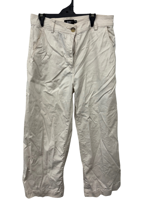 Cream Highwaisted Wide Leg Pants
