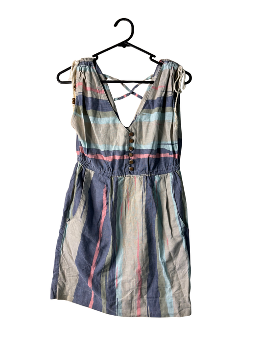 Blue, Pink, Grey Sleeveless Dress