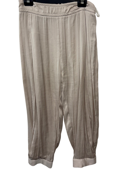 Cream Ankle Length Relaxed Fit Trousers