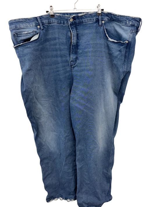 Blue Straight Leg Distressed Jeans
