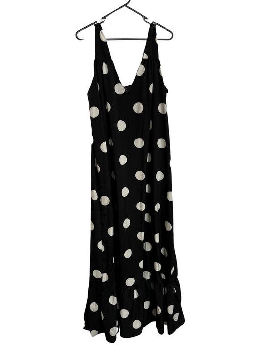 Black & White Spotty Strappy Maxi Dress