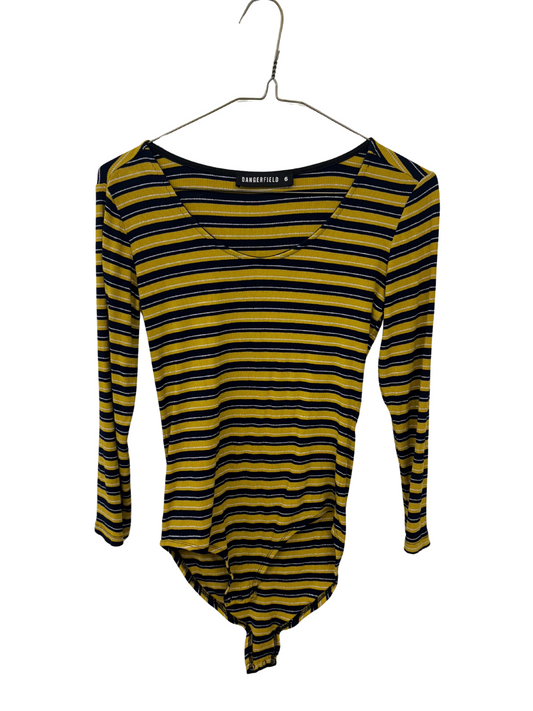 Yellow, Black, Silver Stripe Long Sleeve Bodysuit