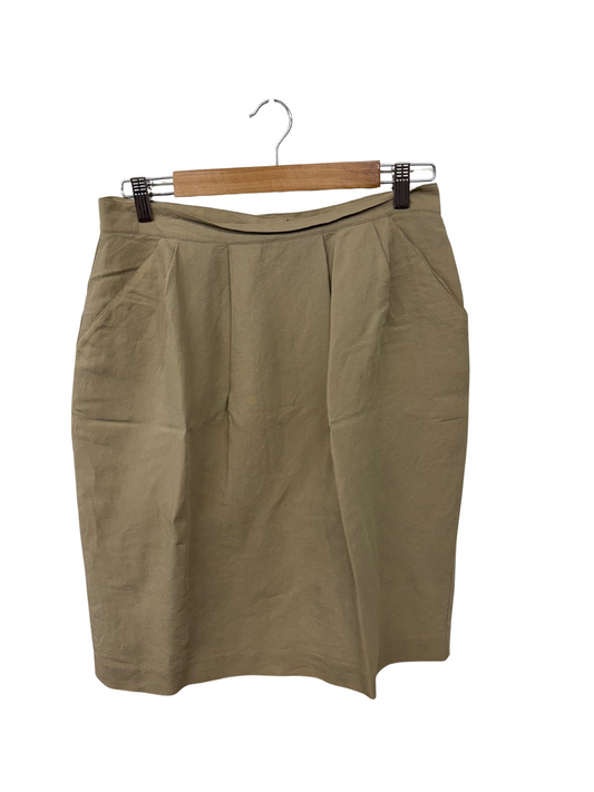 Vintage Beige Knee Length Skirt