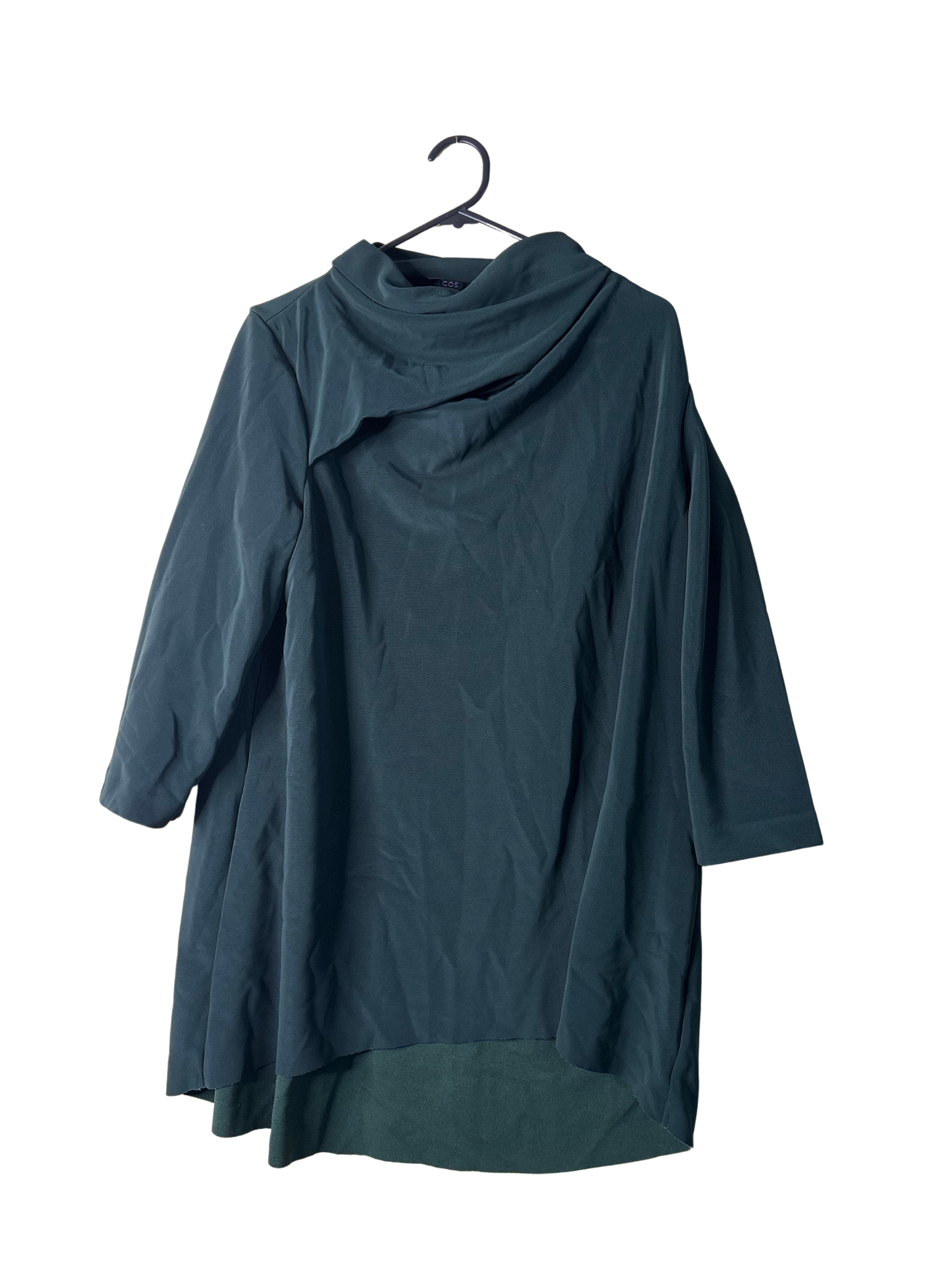 Dark Green Long Sleeve Cowl Neck Top