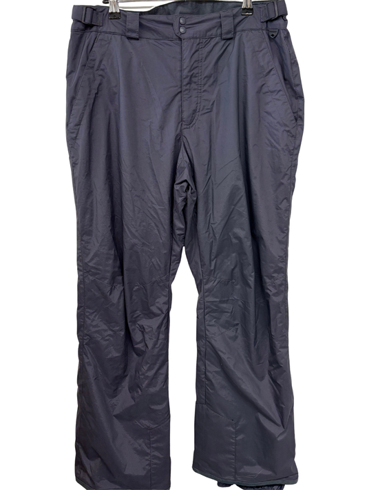 Grey Mid Rise Straight Leg Outdoor Pants with Fleece Lining
