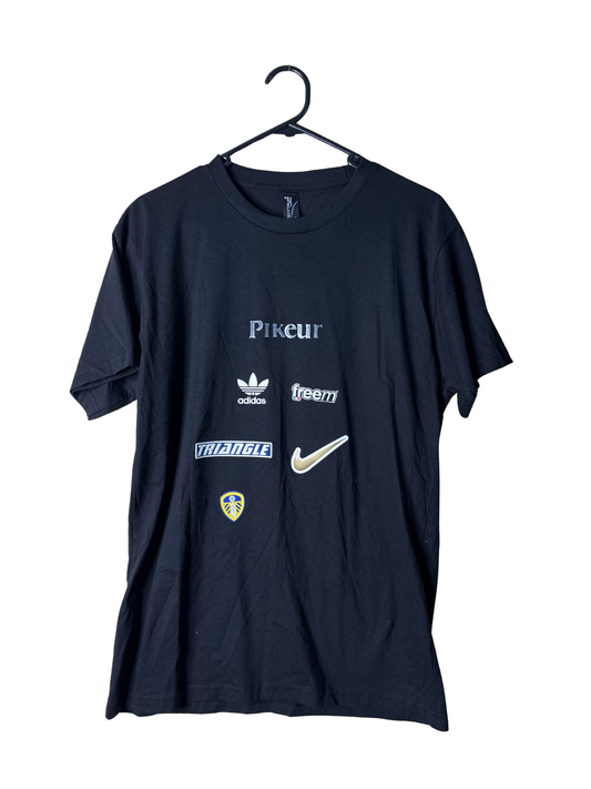 Black Short Sleeve T Shirt with Logos