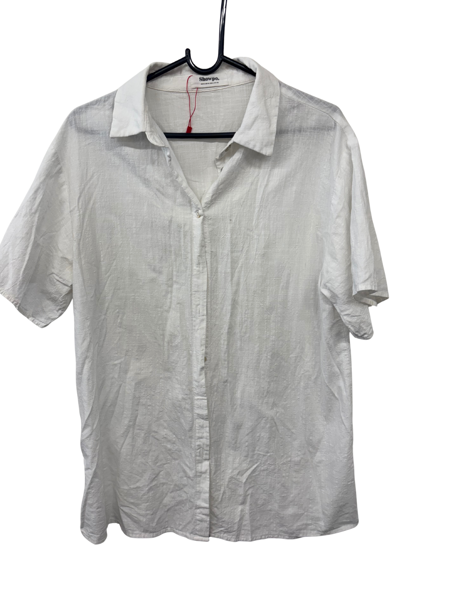 White Short Sleeve Button Up Shirt