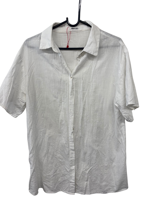 White Short Sleeve Button Up Shirt