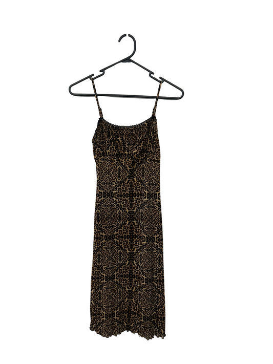 Leopard Print Strappy Maxi Dress