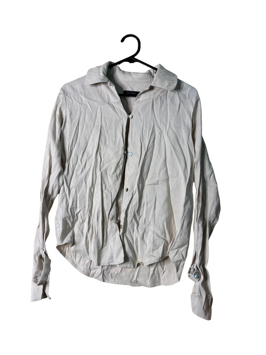 Beige Long Sleeve Button Up Shirt