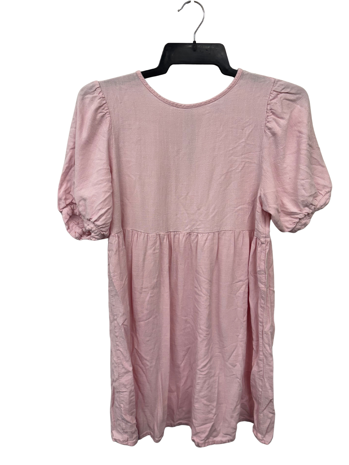 Light Pink Short Sleeve Short Dress