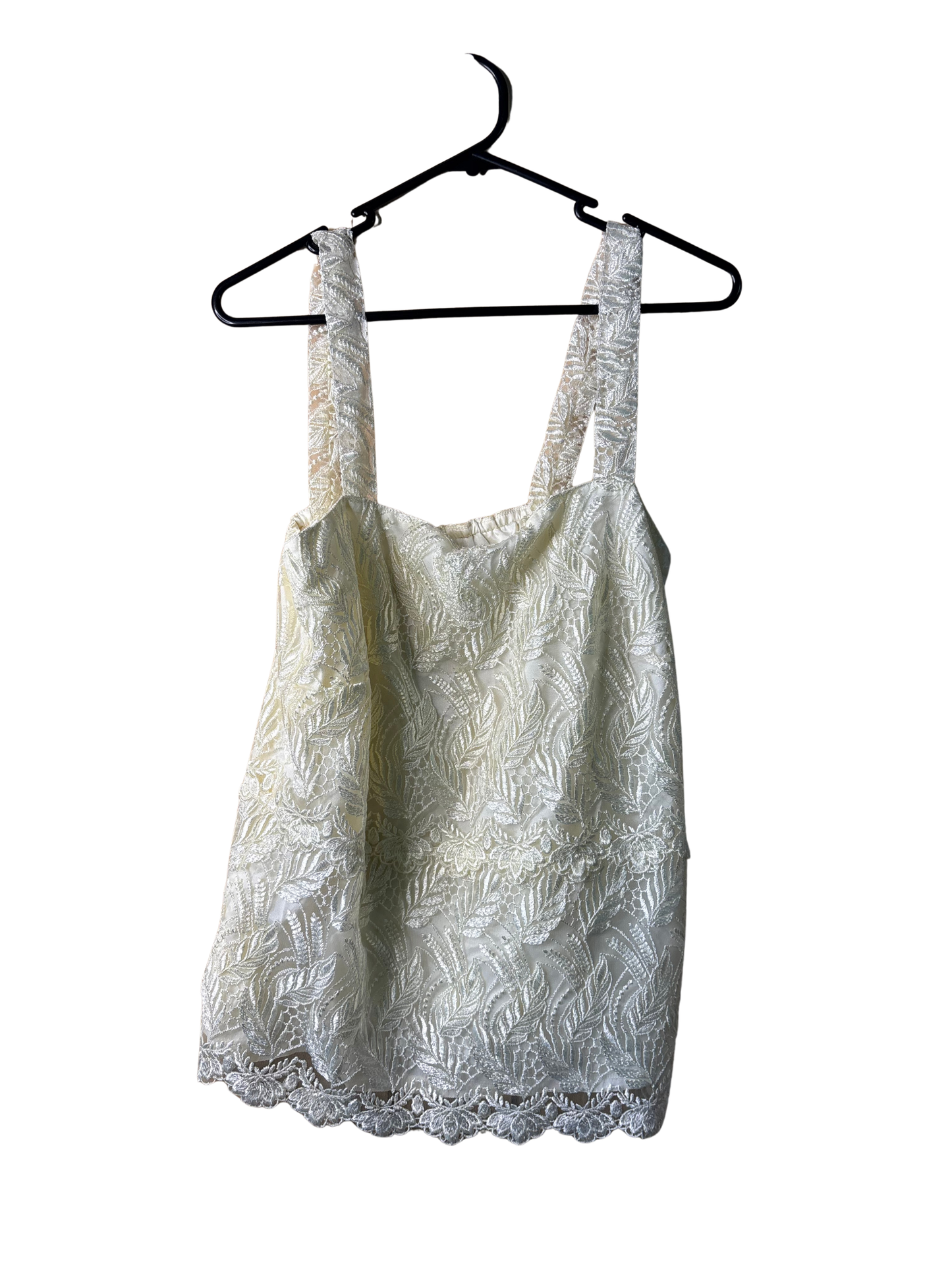 Vintage Cream Lace Strappy Singlet Top