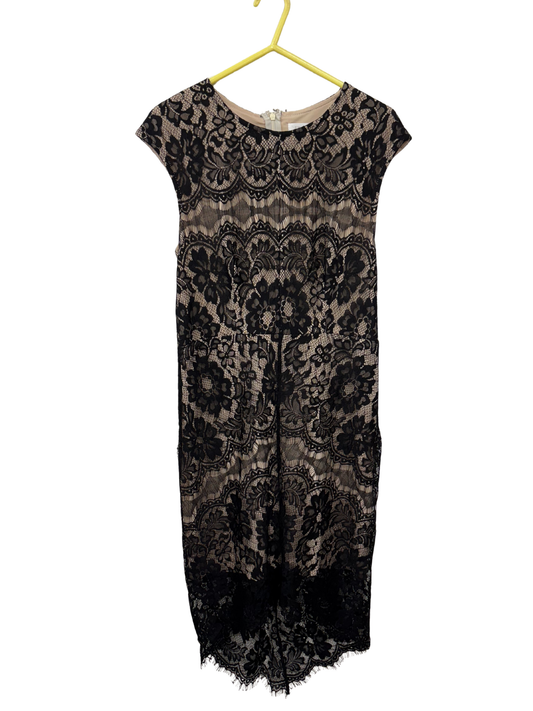 Black Lace Sleeveless Dress Midi Dress