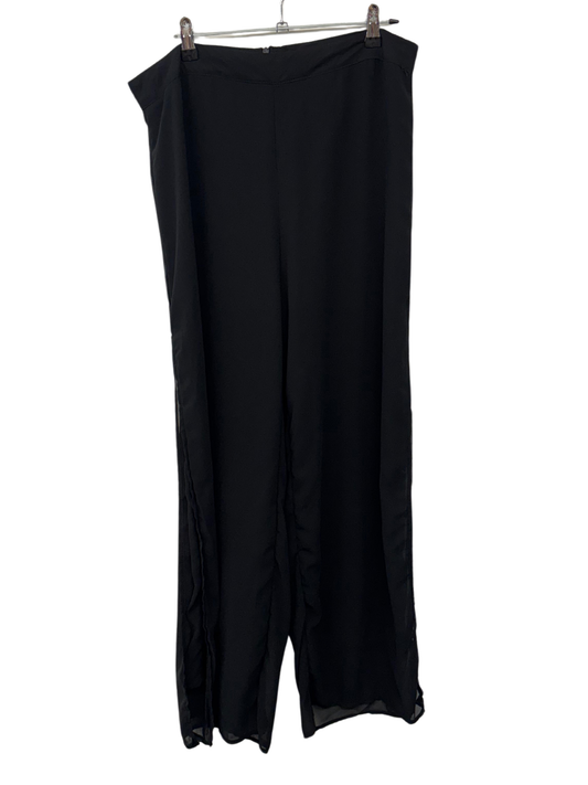 Black Highwaisted Wide Leg Pants with Split