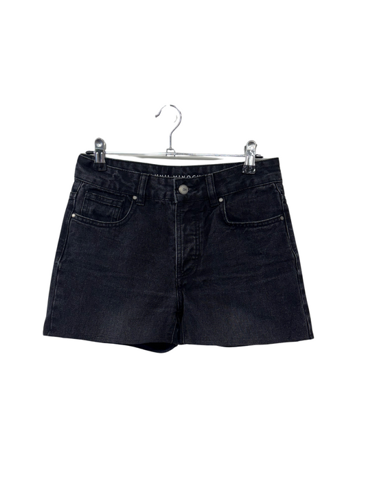 Black Highwaisted Denim Mini Shorts #15