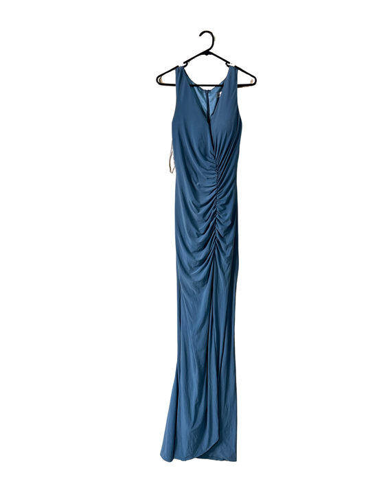 Light Blue Ruched Sleeveless Formal Dress
