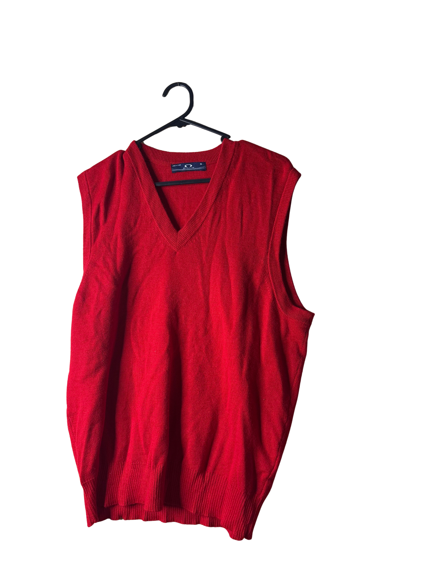 Red Sleeveless Knit Vest