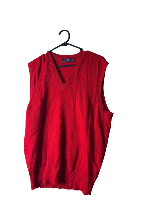 Red Sleeveless Knit Vest