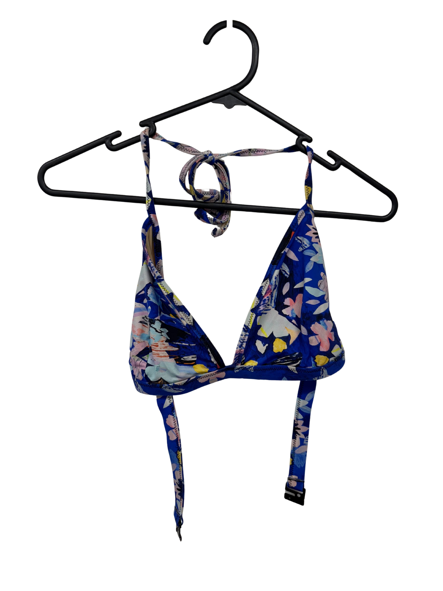 Blue & Multicolour Floral Print Bikini Top