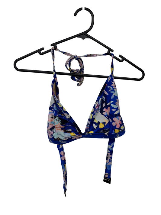 Blue & Multicolour Floral Print Bikini Top