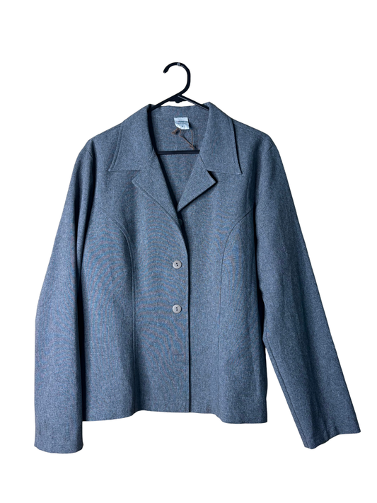 Vintage Grey Fitted Long Sleeve Jacket/Top