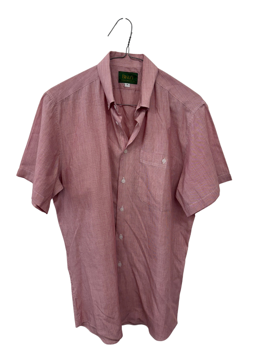 Vintage Red & White Stripe Short Sleeve Button Up Shirt