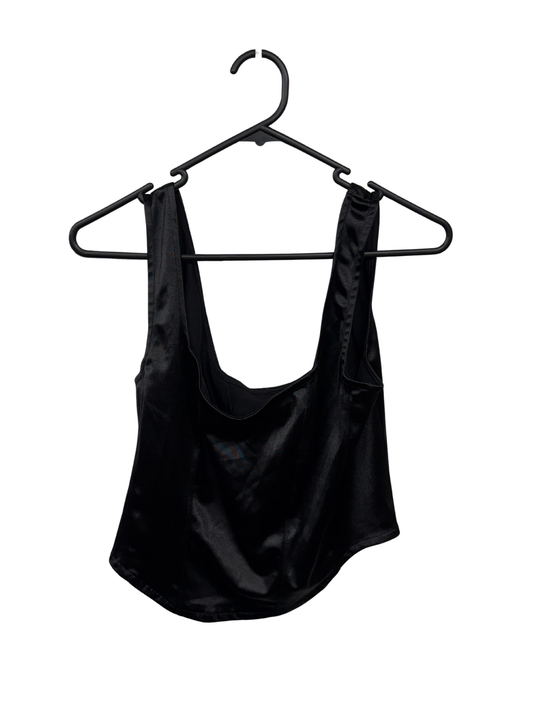 Black Shiny Stretchy Corset Style Top