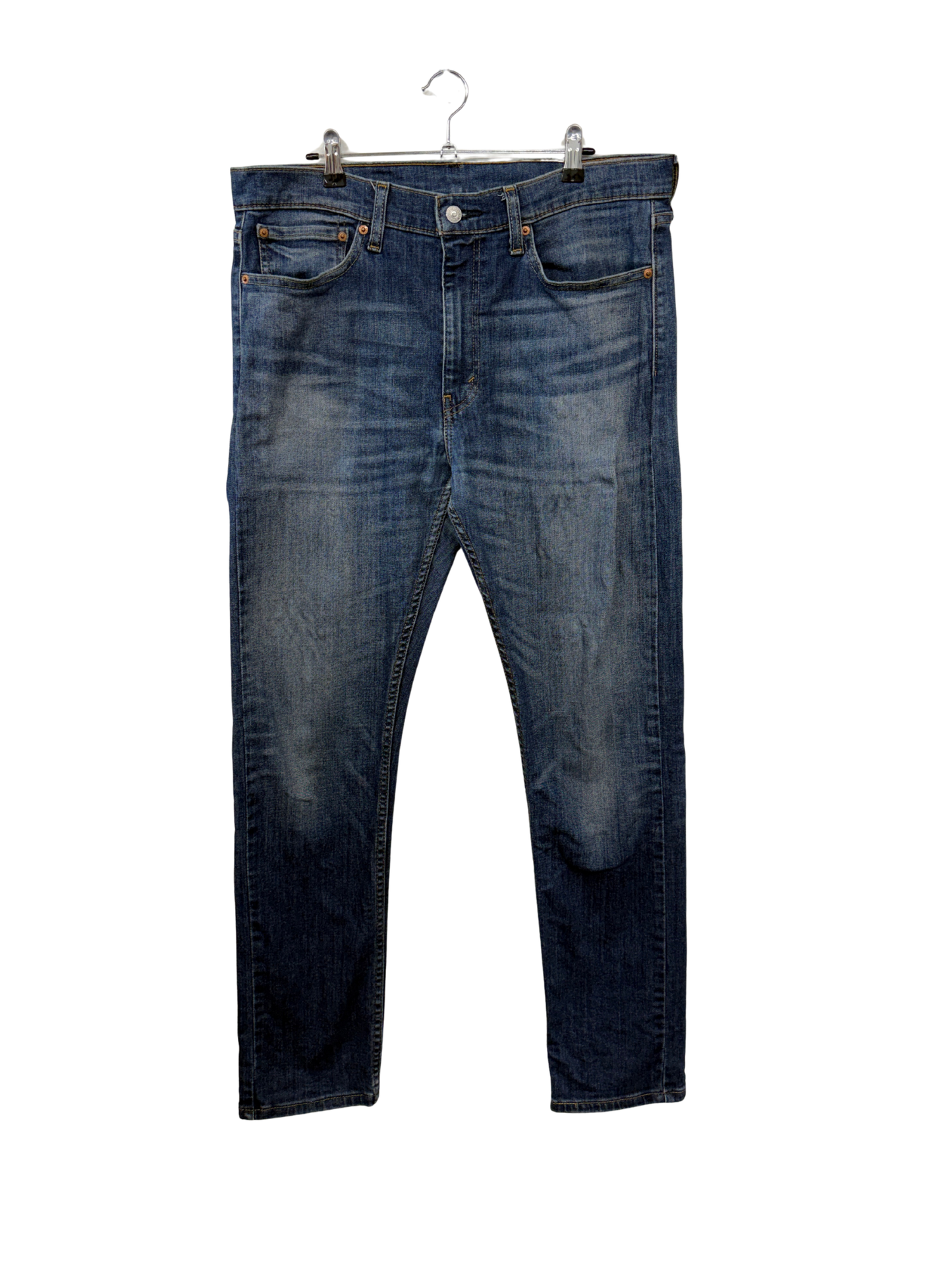 Dark Blue Denim Straight Leg Jeans