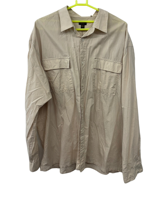 Cream Long Sleeve Button Up Shirt