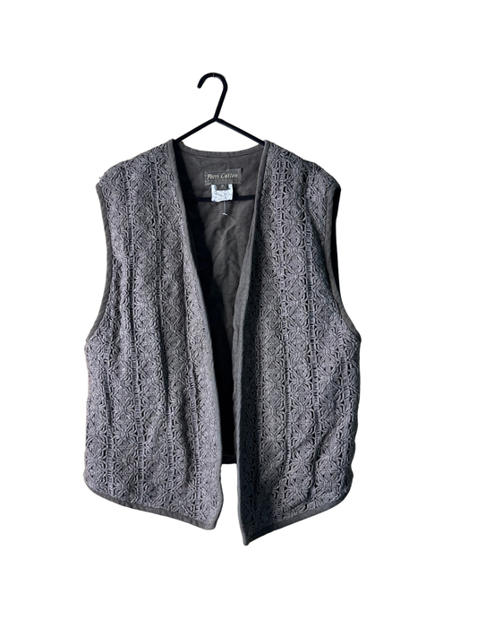 Vintage Taupe Woven Vest
