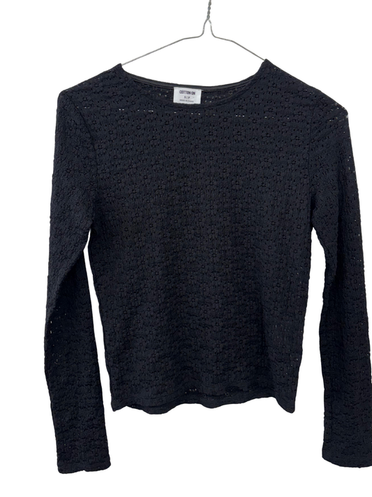 Black Lace Long Sleeve Shirt