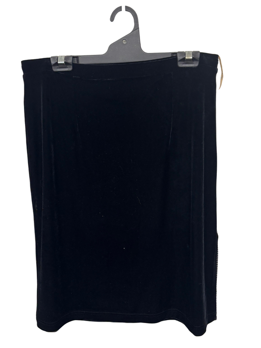 Black Velvet Knee Length Skirt with Diamante