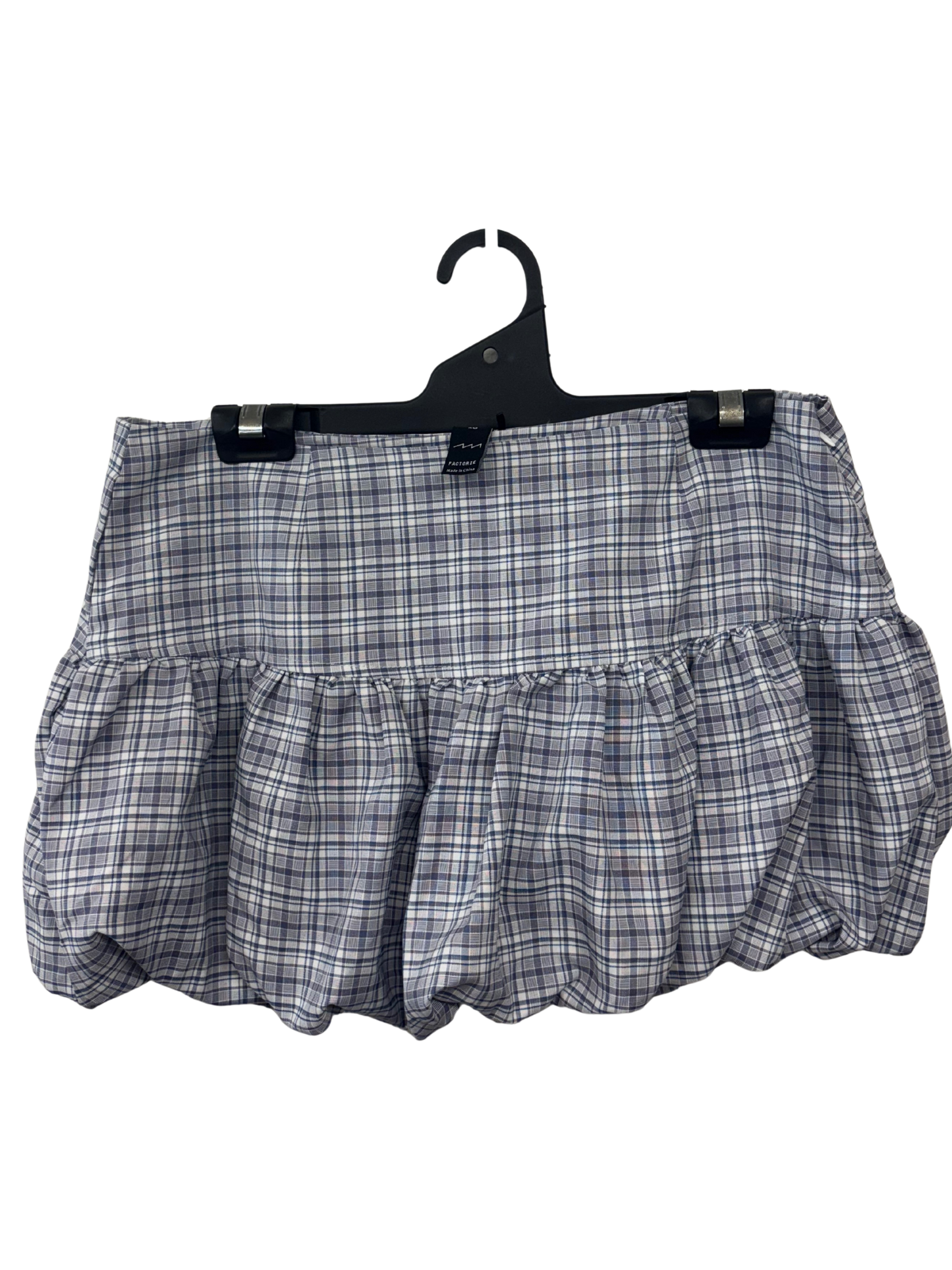 Blue & White Check Bubble Skirt