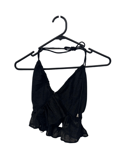 Black Halter Lace Crop Top